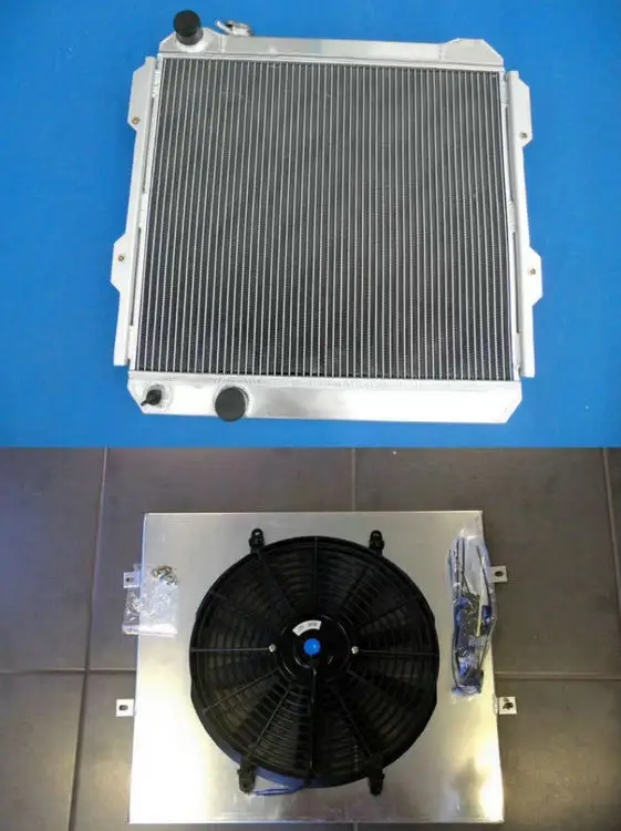 Горячая Распродажа алюминиевый радиатор кожух и вентилятор для TOYOTA HILUX LN50 LN60 LN61