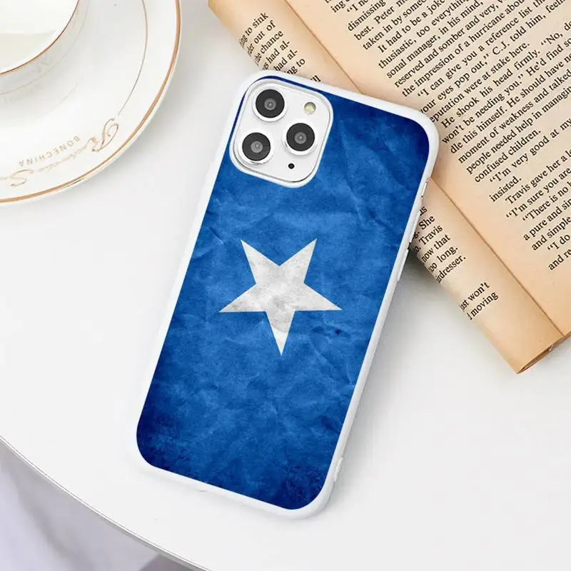 

Somali Somalia National Flag Coat Of Arms Phone Case Candy Color White for iPhone 11 pro XS MAX 8 7 6 6S Plus X 5S SE 2020 XR