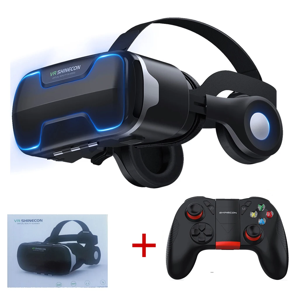 G02ED VR shinecon 8,0 стандартная версия и версия гарнитуры Виртуальная реальность 3D VR очки гарнитура для шлема Опциональный Контроллер - Цвет: VR With Controller H