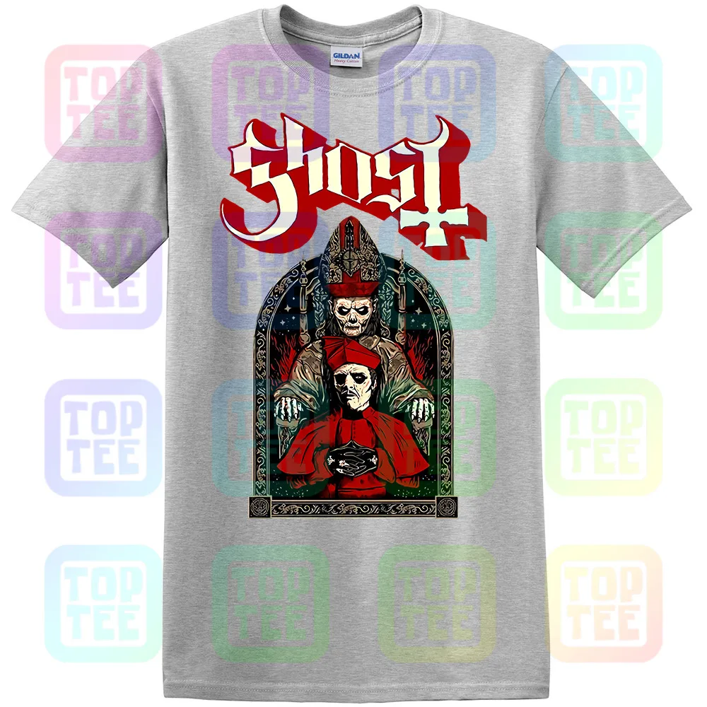 Ghost Cardinal Copa& Papa Emeritus Мужская черная футболка с металлической лентой NWT Authentic