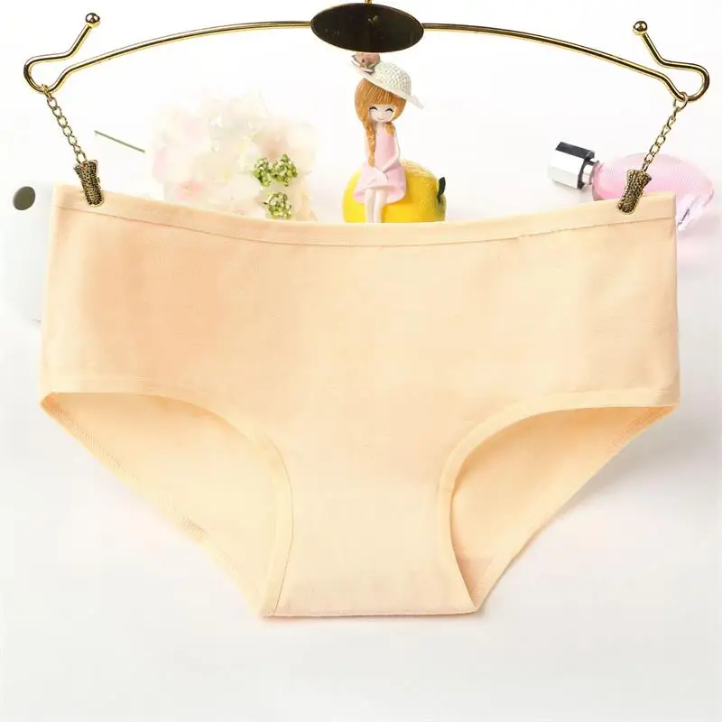 

5pcs/lot Solid Color Cotton Panties Women Breathable Underwear Skin-friendly Soft Comfortable Seamless Underpant Panty Female