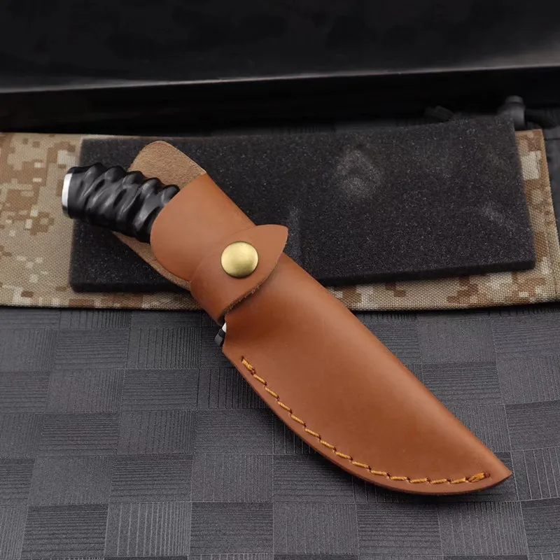 HS Tools Raindrop дамасский нож с прямым фиксированным лезвием для кемпинга выживания