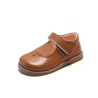 Туфли детские кожаные, с квадратным носком, на плоской подошве