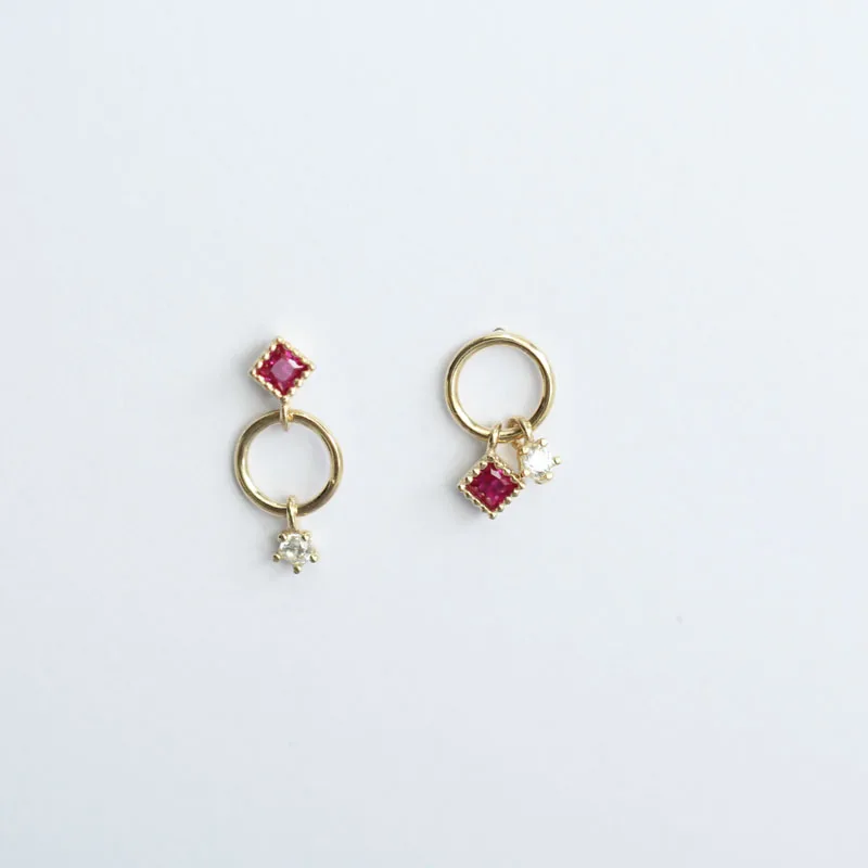 Серьги гвоздики из твердого золота с кристаллами 9 к|Серьги-гвоздики| |