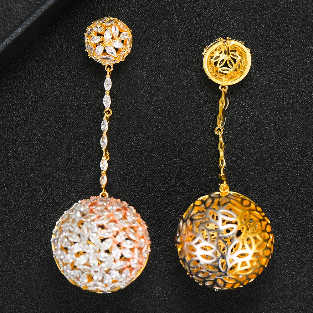 Роскошные комплекты украшений GODKI в нигерийском стиле с полым шариком ожерелье и