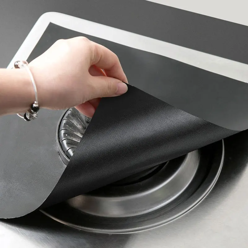 

Square Foil Gas Stove Protector Reusable Liner Heat Resistant Easy Clean Protect Pad Gas Stovetop Protector Kitchen Accessories
