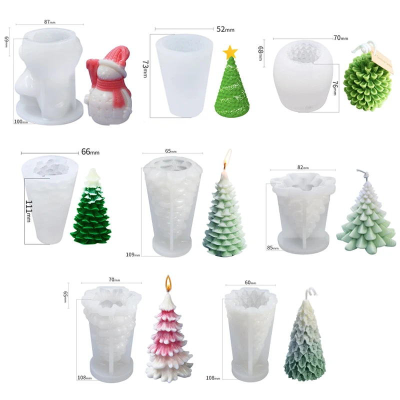 

Креативная Рождественская форма для свечей силиконовая форма для изготовления свечей «сделай сам» Ароматизированная свеча рождественски...