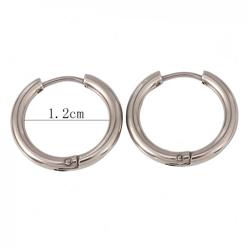 

1 Pair Fashion Women Girl Round Circle Small Ear Stud Earring Punk Hip-hop Earrings Jewelry Wedding Gifts 3 Size