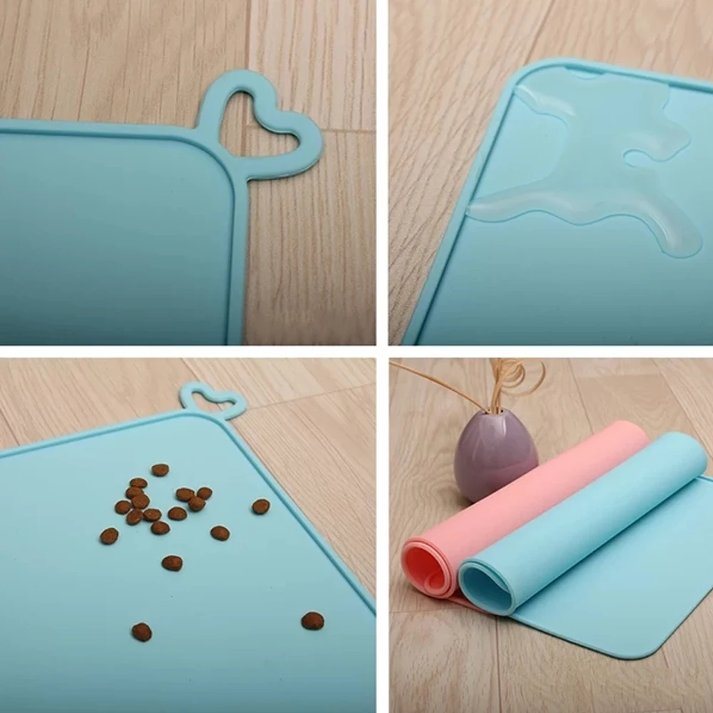 Коврик для миски собак водонепроницаемый силиконовый коврик корма и кошек миска