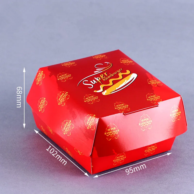 packaging box9 100 шт упаковочная коробка для гамбургеров белая карта креативная выпечка вкусная коробка для хлеба, бумажная коробка для пикника еда для вечеринки одноразовая упаковка - Цвет: packaging box9