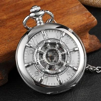 vintage roman number rudder design mechanical pocket watch men unique double sided steampunk bronze pocket watch with chain gift