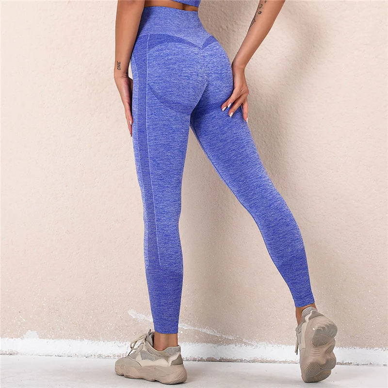 

BlackArachnia Women Seamless Knitted Yoga Leggings Fitness Tummy Control Pants Sports Leggings Gym High Waist Skinny Leggings
