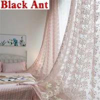 korean lace jacquard sheer curtain for living room tulle curtains pink princess girl bedroom bay kitchen window drapes x jd1157