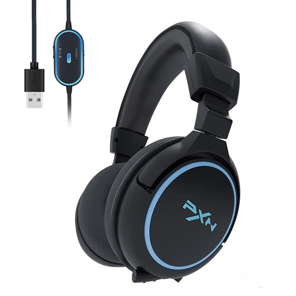 

PXN-U306 игровая гарнитура; Наушники 7,1; Объемный звук; Наушники для геймеров; Проводная USB гарнитура; Светодиодная подсветка; Для ПК; Для геймеро...