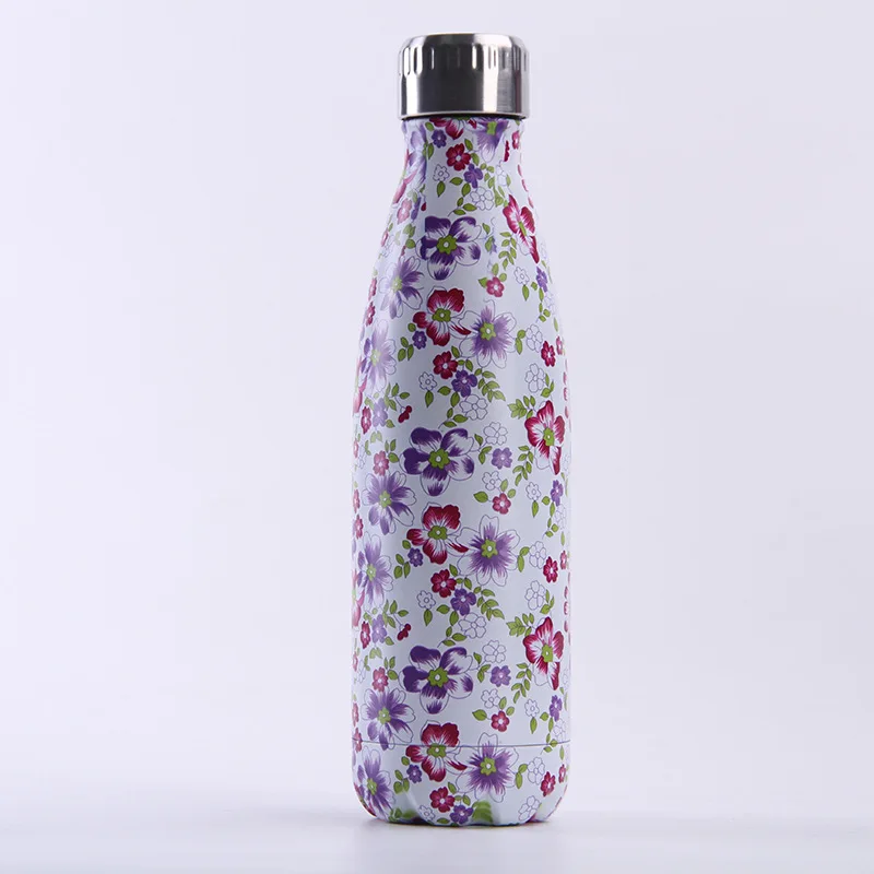 Цветочный флакон для воды с логотипом на заказ 500 мл термос розой из нержавеющей