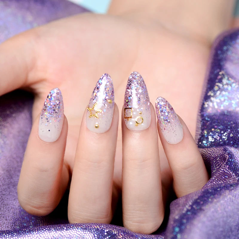 1 коробка Блестящий лак для ногтей блестки 12 цветов УФ гель украшение красочный