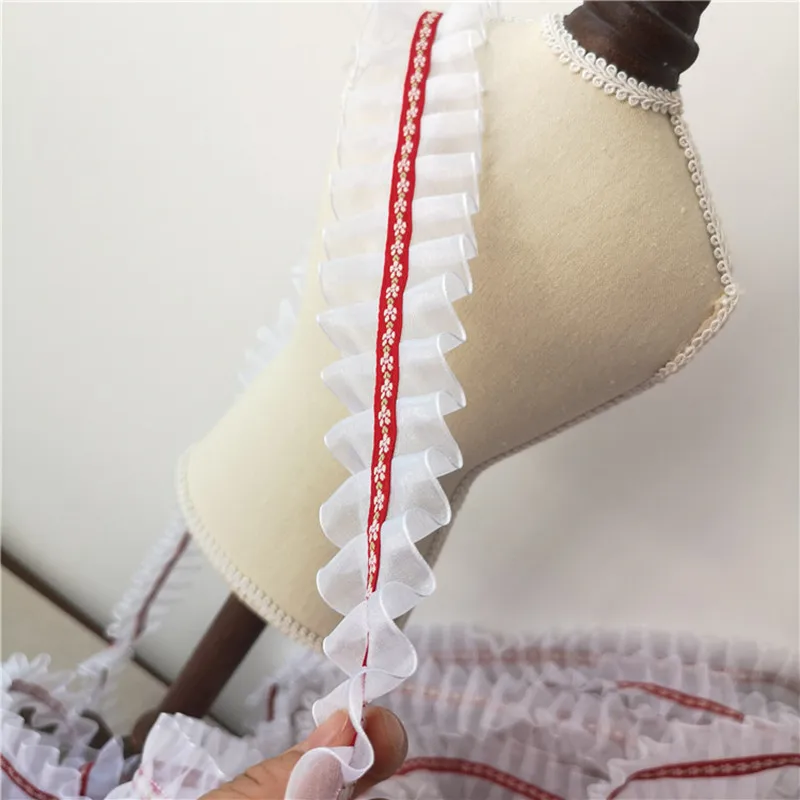 1 м новейшая вышивка кружевные ленты с отделкой Материал 4 см гипюровая сетка