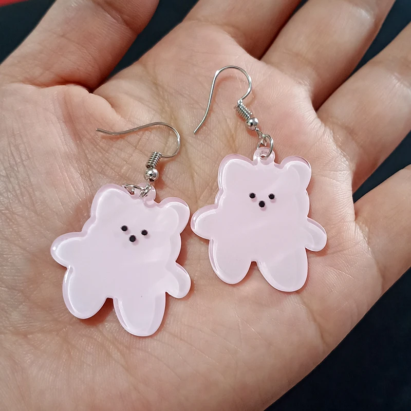 

Cute Bear Drop Earrings Fashion Colorful Bears Anime Jewelry 2022 Hot Trendy Candy Dangle Classic Accessories For Women As Gift