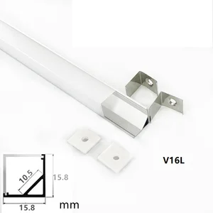 5-30 упаковок 40 дюймов 1 м Прямоугольная светодиодная полоса алюминиевый канальный диффузор, шкафчик V-образной формы угловой канал прямоугольная лента световая крышка