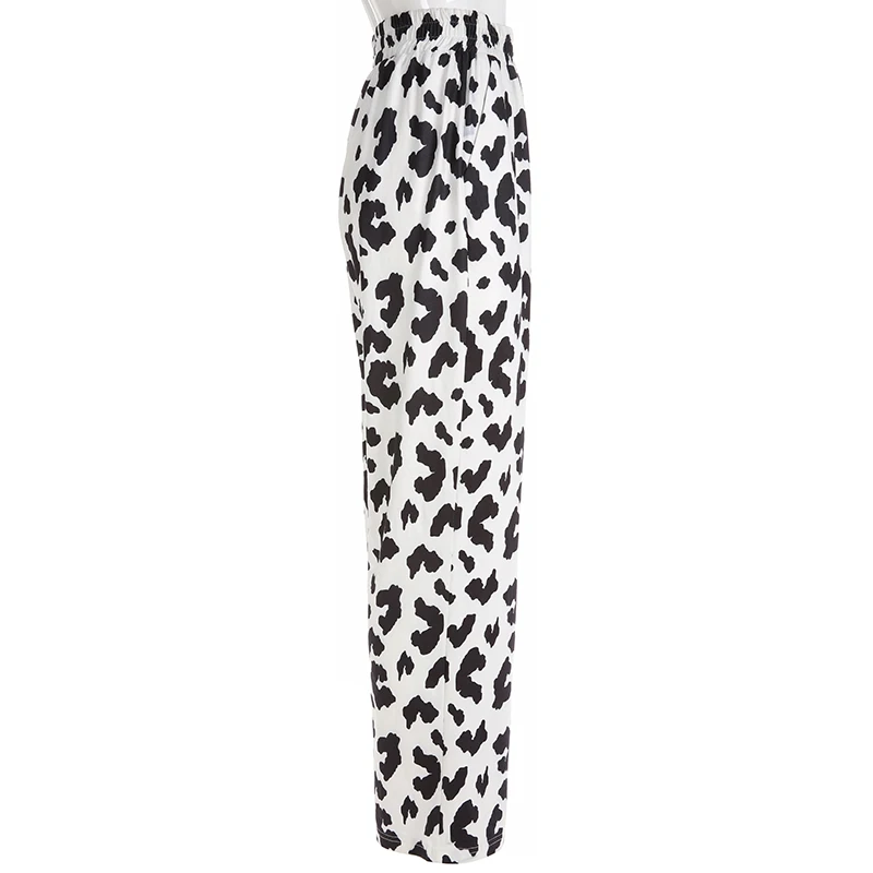 Женские брюки с принтом коровы уличная одежда длинные прямые спортивные штаны