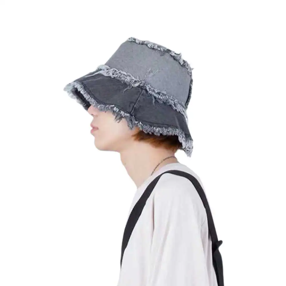 

2020 New Foldable Washed Denim Bucket Hats Unisex Fashion Bob Caps Hip Hop Gorros Men Women Warm Windproof Bucket Cap