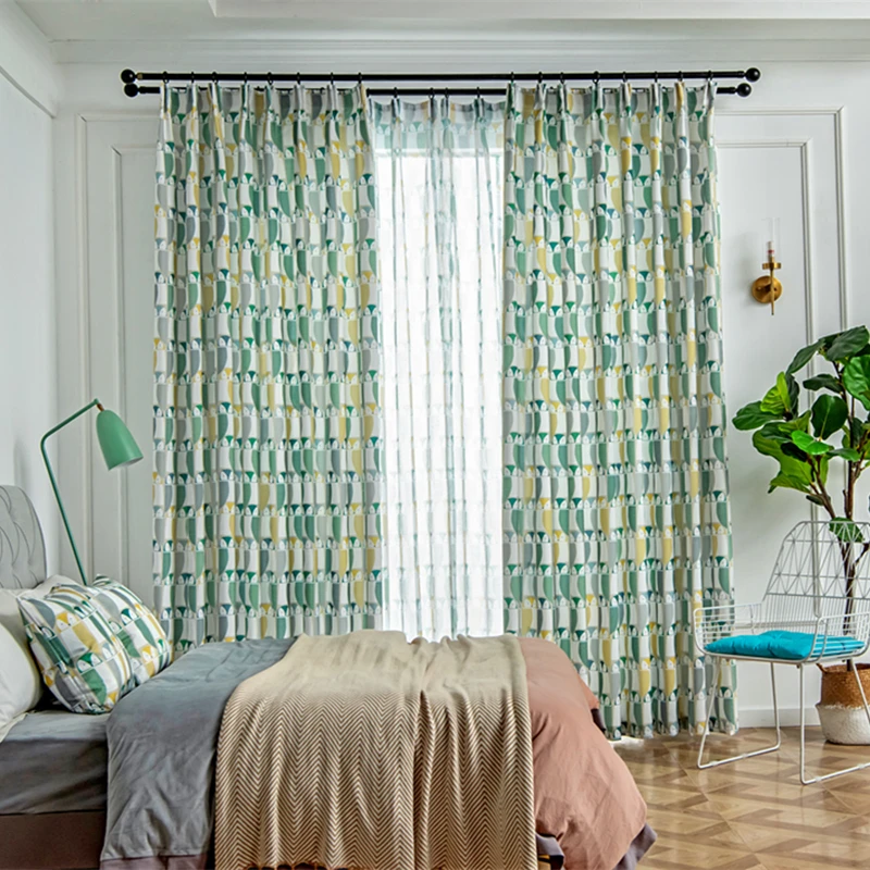 

Modern Blackout Curtains Lovebirds Pattern For Living Room Window Bedroom shading Ready Made Finished Drapes Blinds 2JL695 C