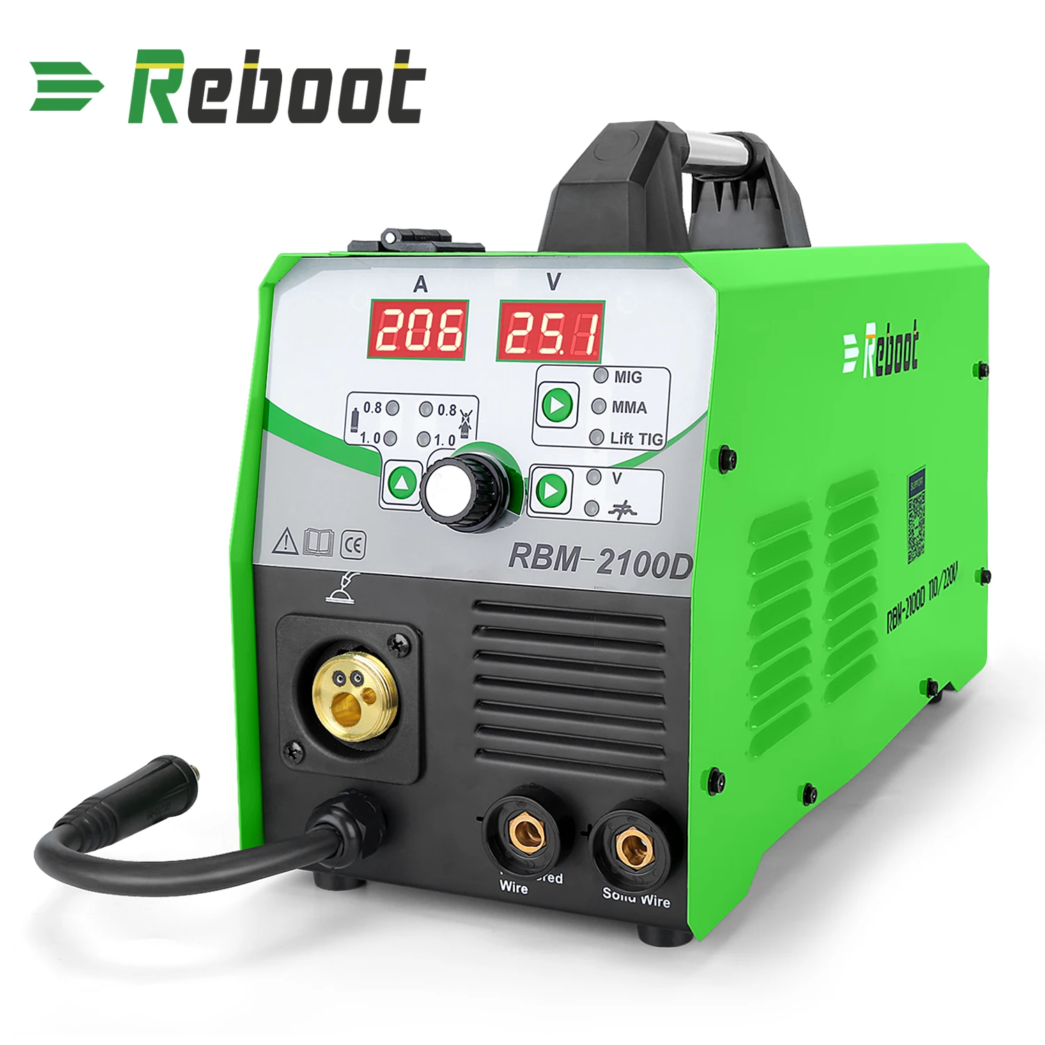 Новинка 220V MIG сварочный аппарат 210 4 в 1 газовая и безгазовая проволока с флюсовой