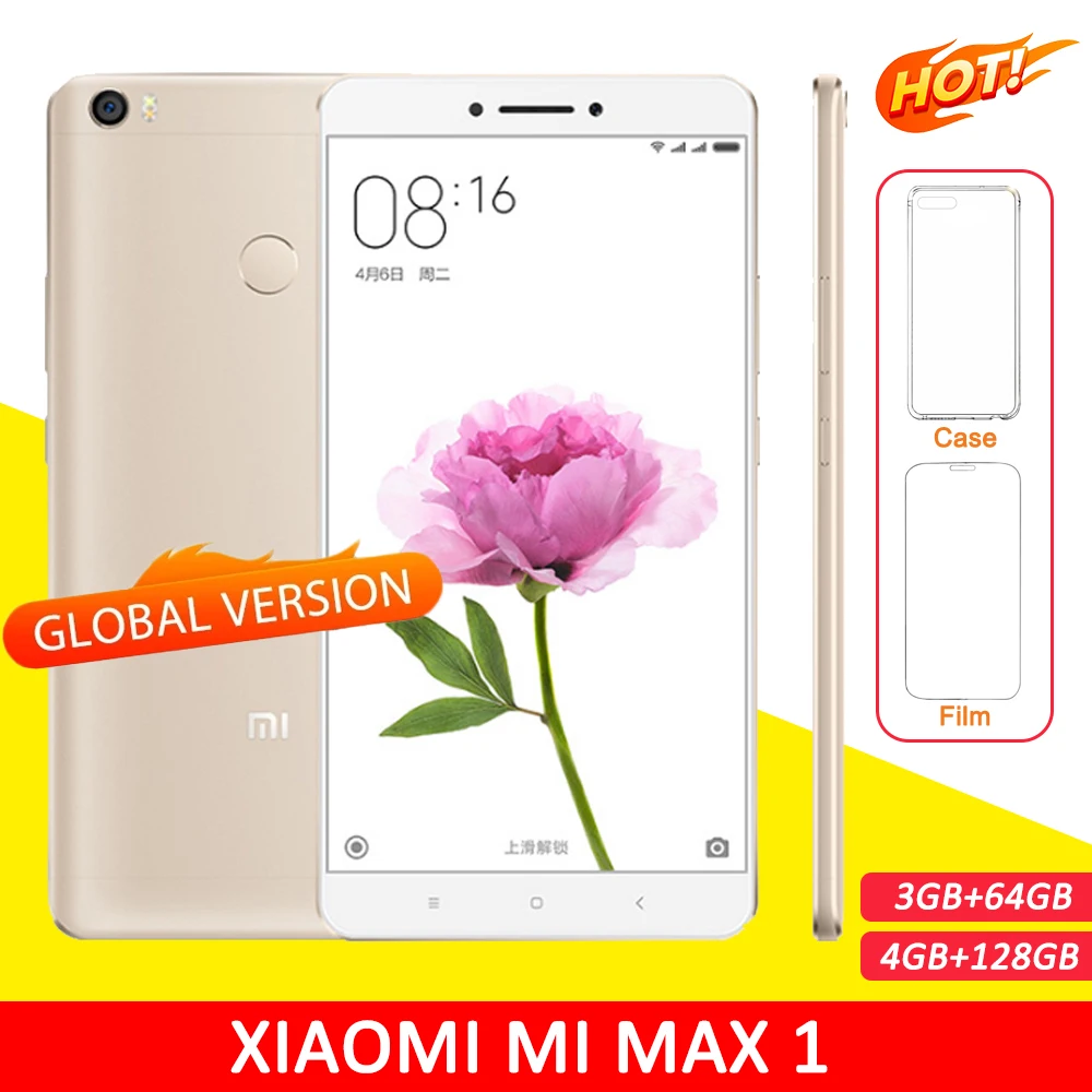

Unlocked Xiaomi Mi Max 6.44 inch 4G RAM 128GB ROM 16MP Fingerprint Android SmartPhone Celular Xiaomi Global Version Refurbished
