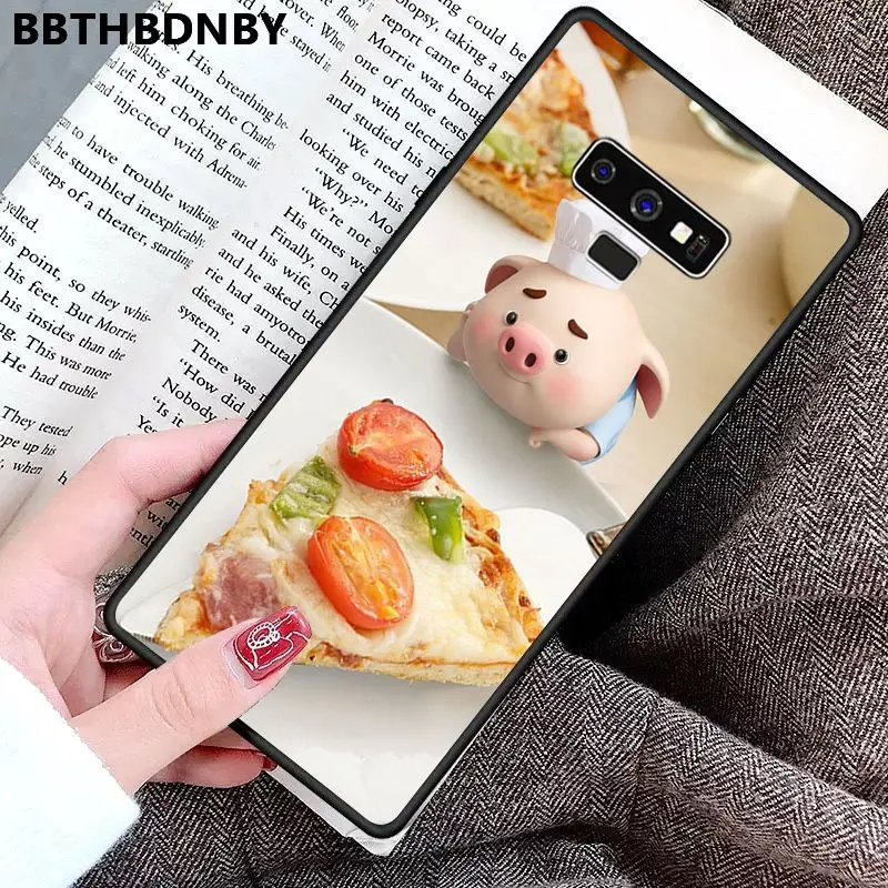 Чехол для телефона со Свинкой черный ТПУ мягкий чехол samsung S9 plus S6 edge S7 S8 S10 plus| |