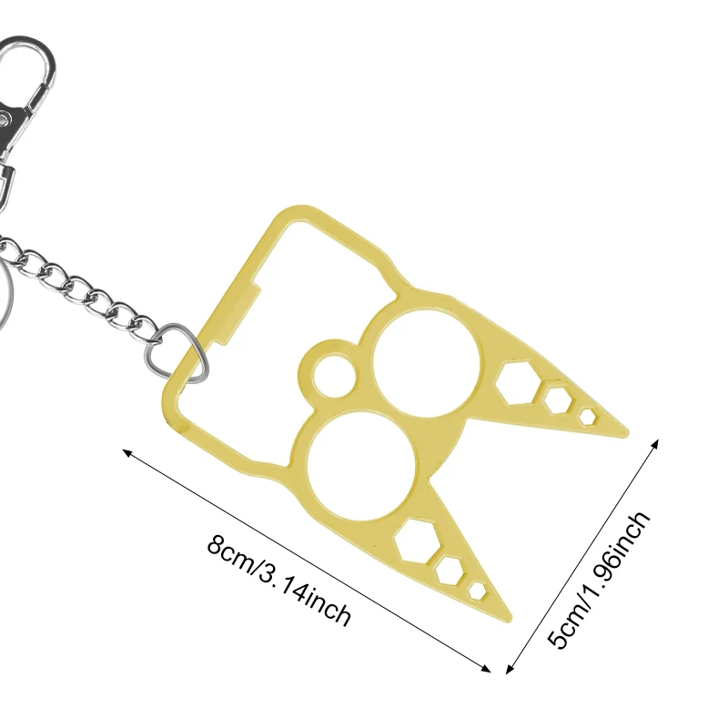 

Multifunctional Cut Cat Self-Defense Keychain Bag Decoration Bottle Opener For Bottle Opener Hexagon Wrench Outdoor Tools