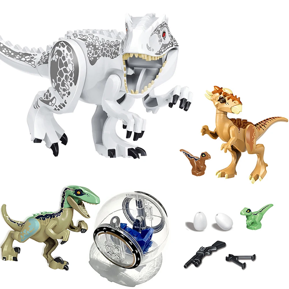 

Jurassic World Dinosaur Play Set Building Block Figure Indoraptor Velociraptor Triceratop T-Rex Dino Brick Toy Christmas Gifts