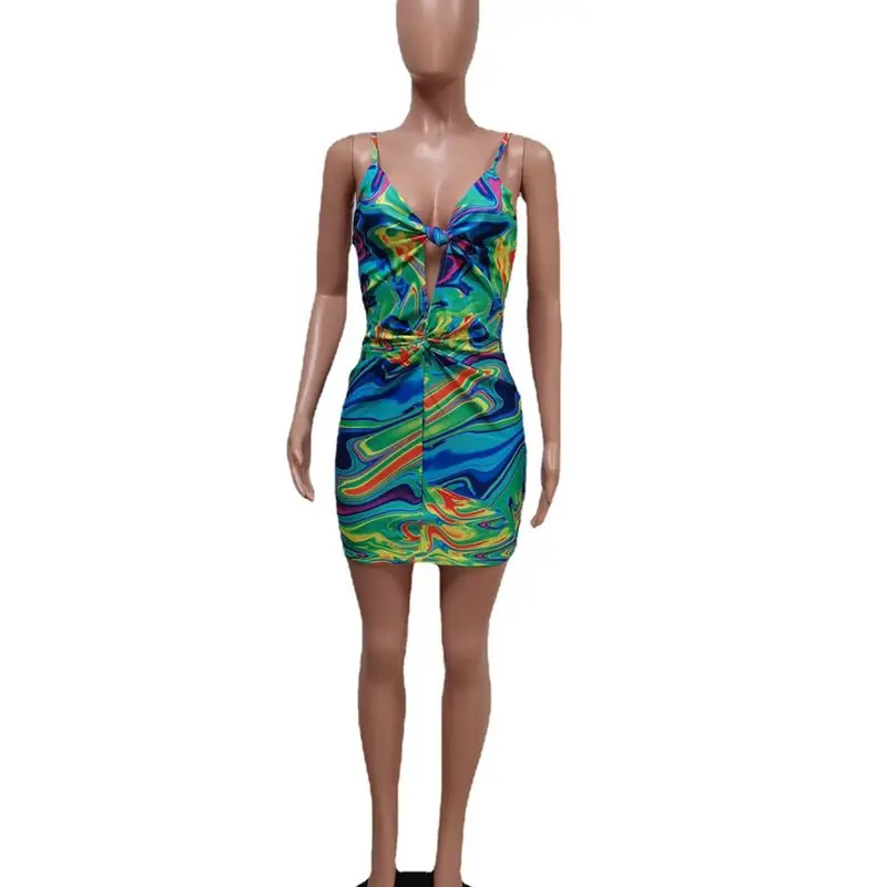 

ZOOEFFBB Trendy Y2k Spaghetti Strap Mini Dresses for Women 2021 Sexy Club Evening Party Cut Out Backless Bodycon Summer Dress