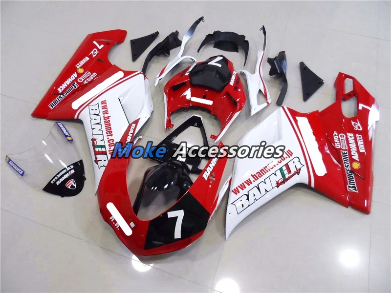 

Motorcycle Fairings Kit Fit For 848 1098 1198 2007-2012 Bodywork Set High Quality Abs Injection Black Red White