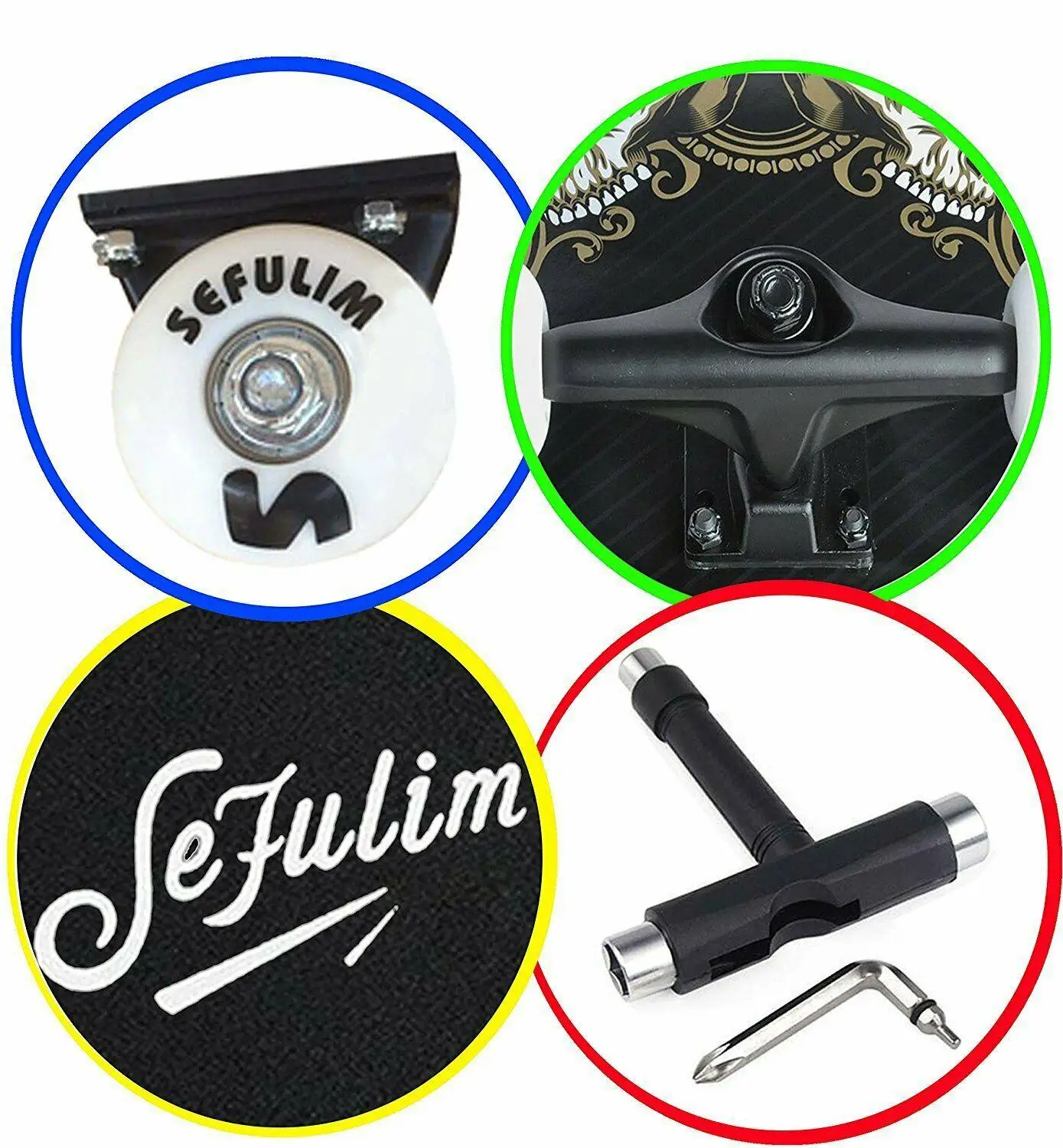 Скейтборд Sefulim для детей мальчиков и девочек 31x8 дюймов | Спорт развлечения