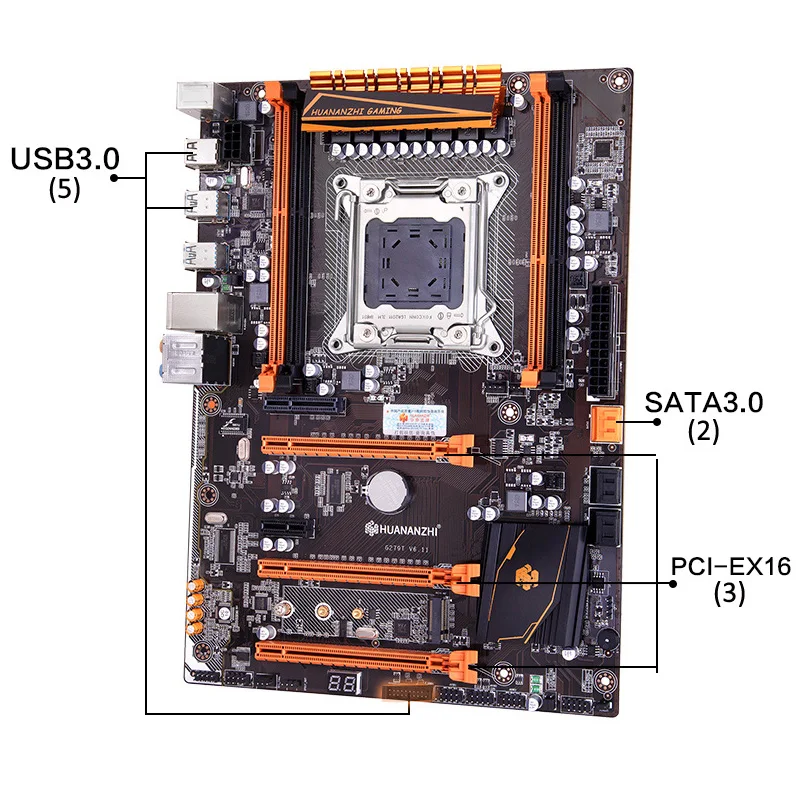 Материнская плата HUANANZHI deluxe X79 LGA2011 набор для комбинирования ОЗУ ЦП Xeon E5 2680 C2 64 ГБ