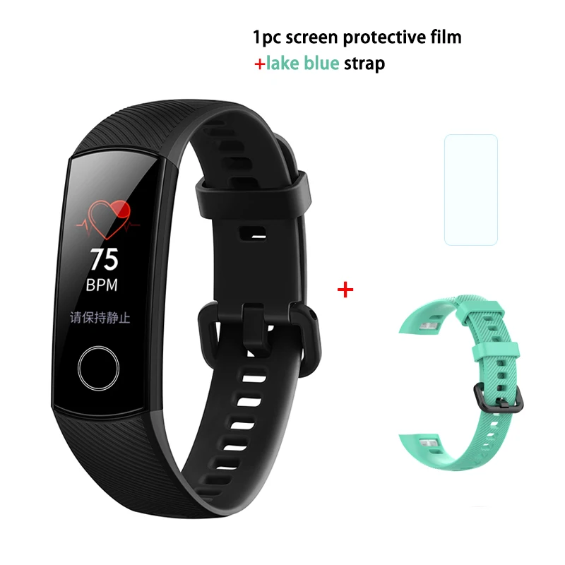 black add lake blue Фитнес-трекер HUAWEI Honor Band 4 6-осевым инерционным монитор сердечного ритма полный сенсорный экран AMOLED Цвет Экран смарт-браслет - Цвет: black add lake blue