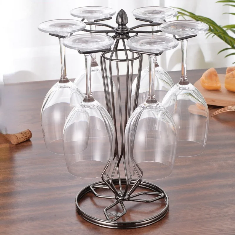 

Removable Can Hang 6pcs Goblet Vintage Court Cup Holder Durable Corrosion Resistant Wine Rack Home Bar Tool Gift
