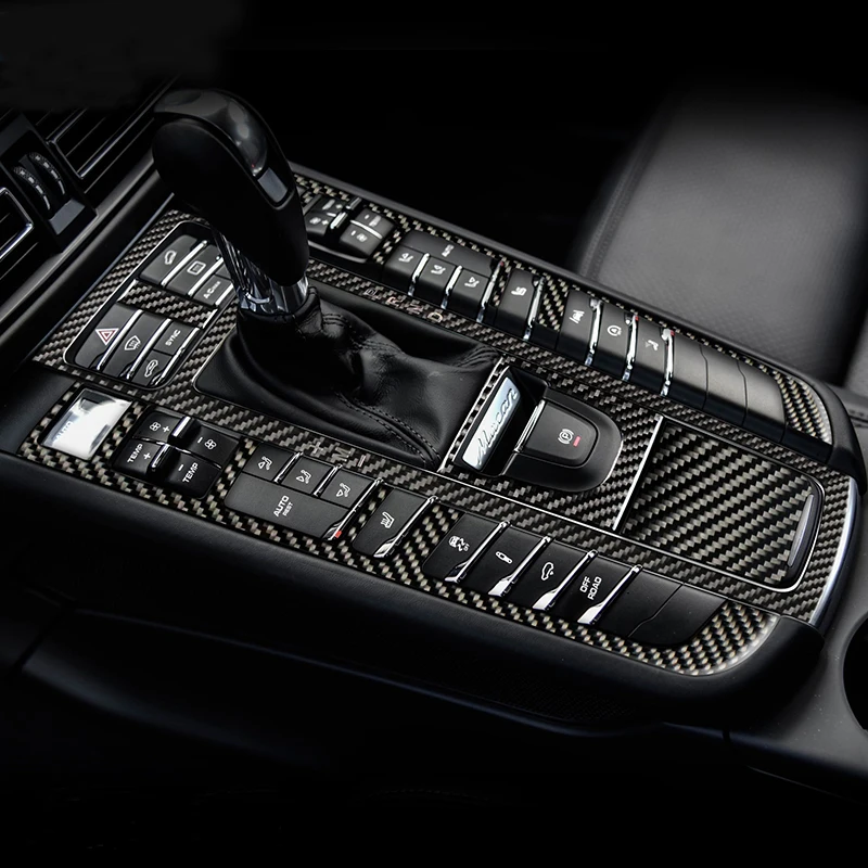 

Accessories For Porsche Macan 2014-20 Carbon Fiber Interior Gearshift Air Conditioning CD Panel Door Armrest Cover Trim Sticker