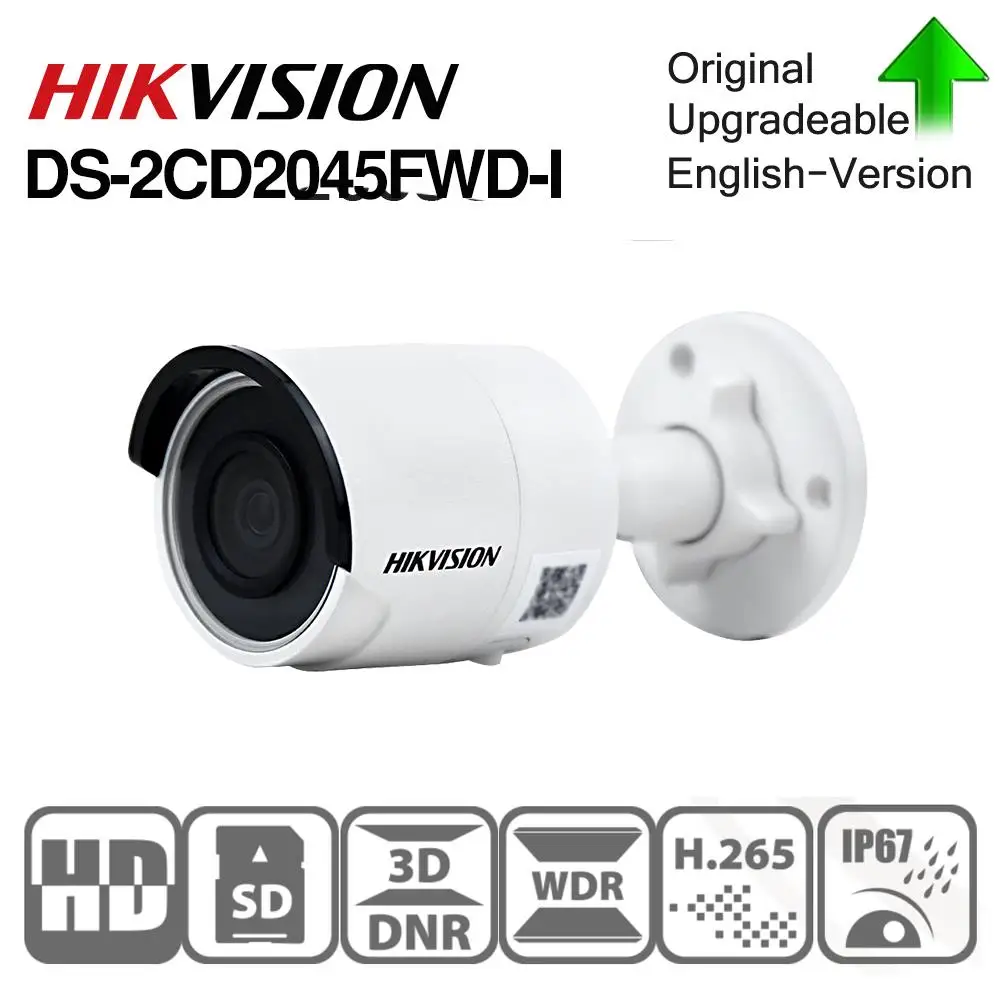 Hikvision оригинальный DS 2CD2045FWD I POE Камера видеонаблюдение 4MP ИК Сетевая купольная
