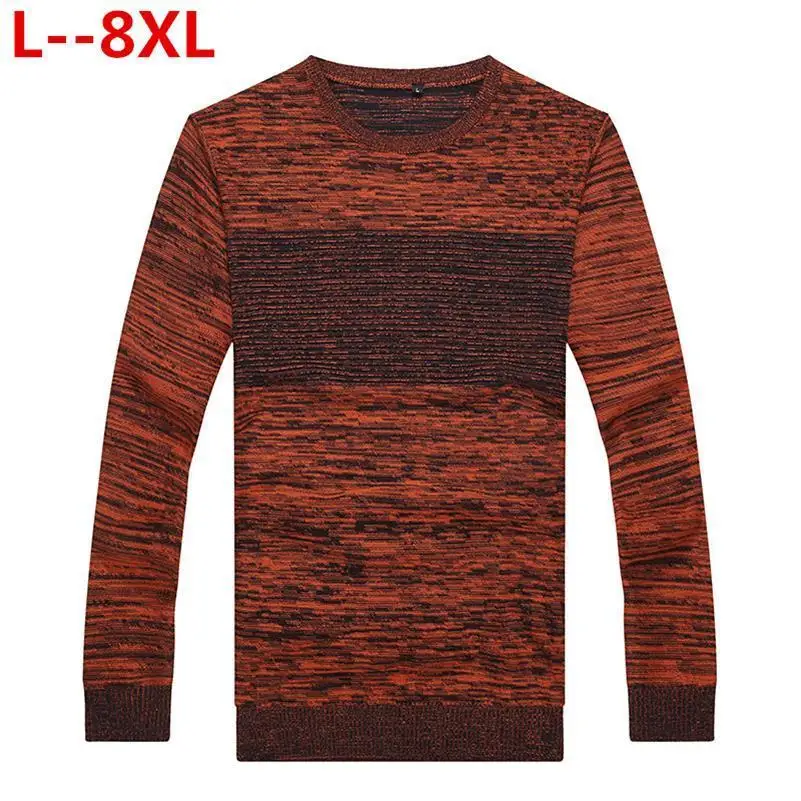 8XL 6XL 5XL 4X новый осенне зимний мужской пуловер свитера хлопковый Повседневный