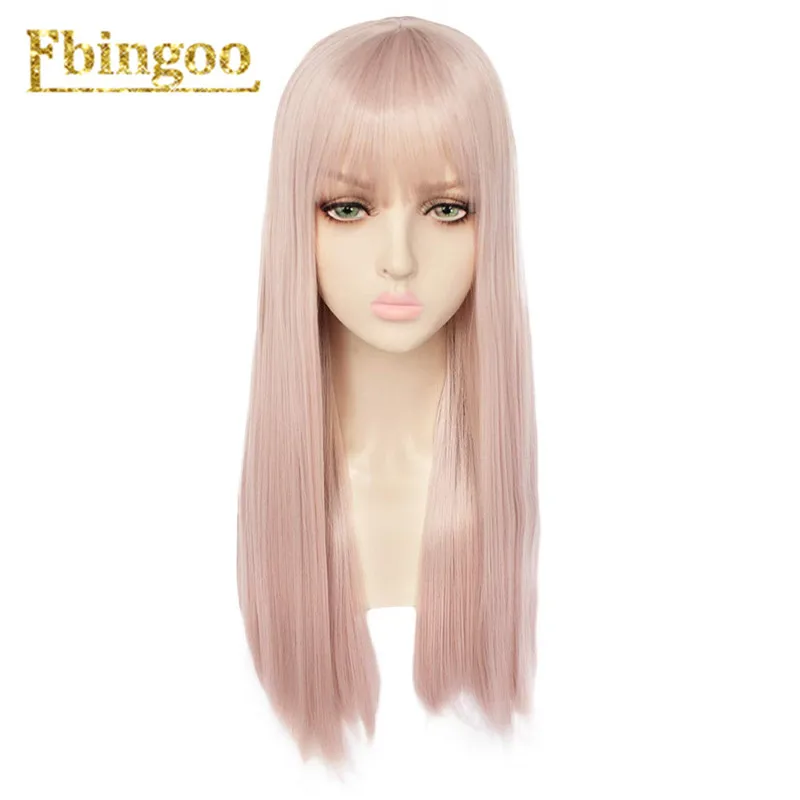 DM1707539 Ebingoo Hair cap+ белый высокотемпературное волокно Peruca Perruque натуральный прямой длинный синтетический парик с челкой для женщин - Цвет: DM1707539