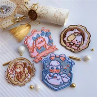 1pcs lot embroidery badge animal cartoon jacket shirt accessories japanese school supplies sweet and cute jk cloth brooch