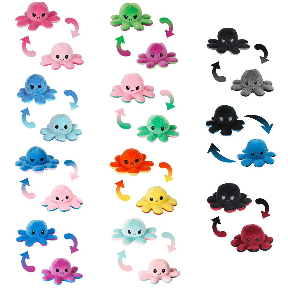 

Fashion Reverse Jewelry Home Furnishing Octopus Flip Octopus Childrens Party Birthday Toys Emotion Plush Toys Peluches Plush Toy