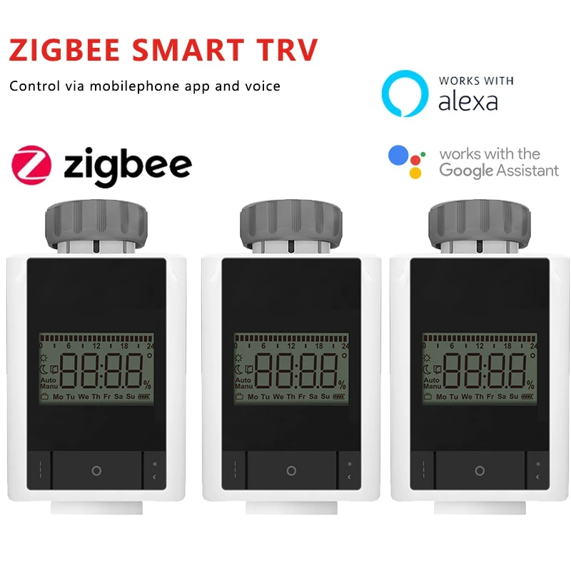 

Tuya Smart Home ZigBee TRV Thermostat Radiator Valve Actuator Programmable Temperature Controller Support Alexa Google Assistant