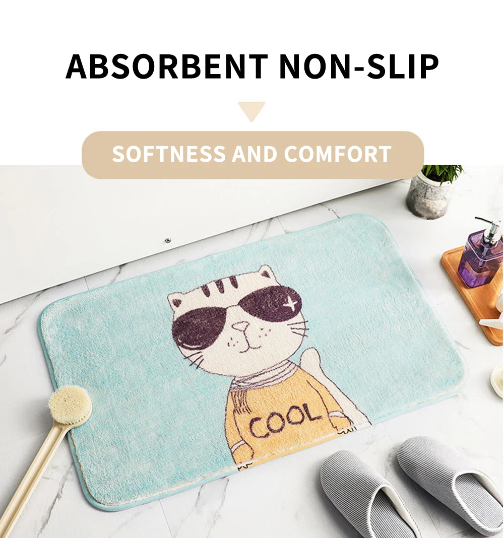 Living room/bedroom Area Rugs Kitchen Absorbent Antiskid Mat Cartoon Cashmere Home Entrance Door Carpets Washable Doormat | Дом и сад
