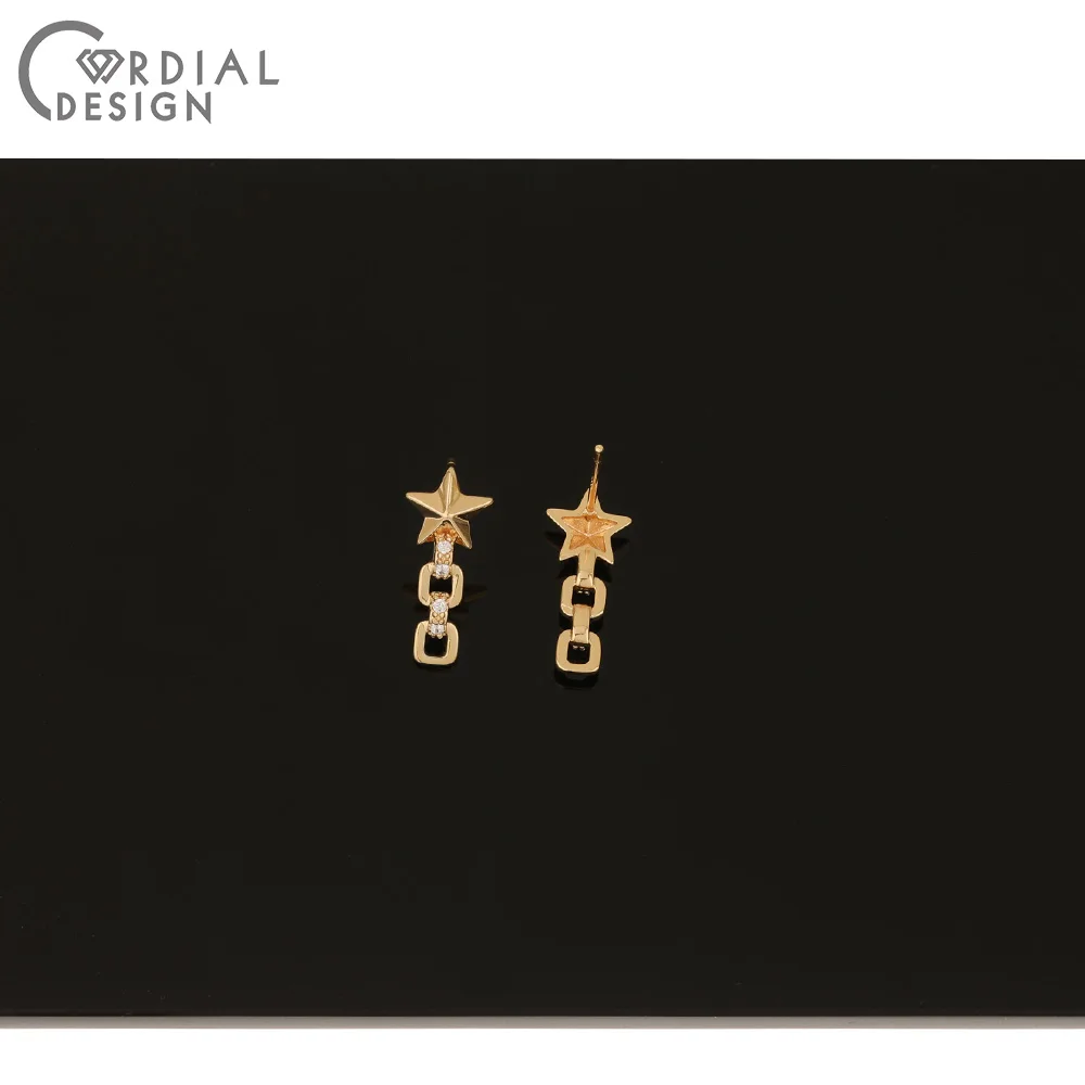 

Cordial Design 30Pcs 8*17MM CZ Earrings Stud/Jewelry Accessories/Hand Made/Star Shape/Genuine Gold Plating/Earring Findings
