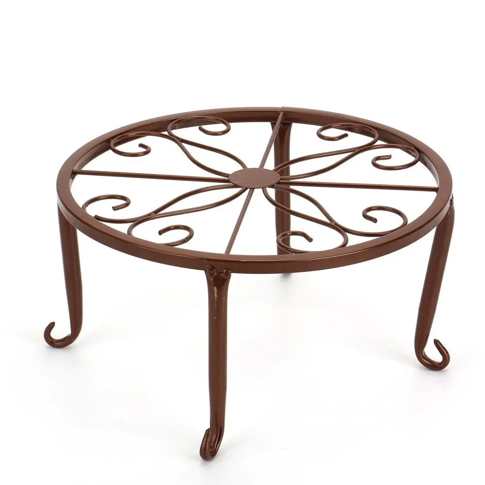 Potted Stander Wrought Iron Home Decor Classic Style Plant Balcony Create Round Garden Storage Rack Stand Floor Display Shelf - Цвет: bronze