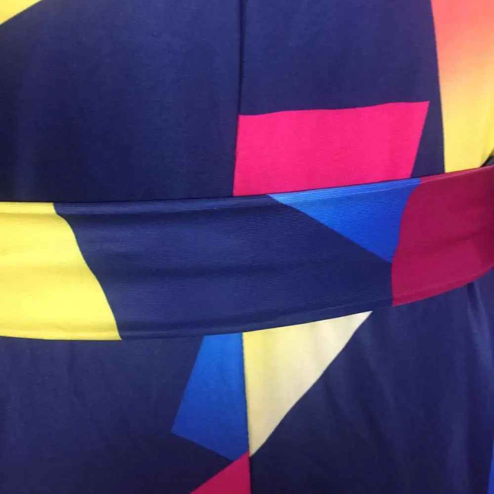 

Plus Size Dress For Women 4xl 5xl Big Size Floor Length Geometric Print Long Sleeve Deep V Neck Autumn 2020 New Long Dress Hot