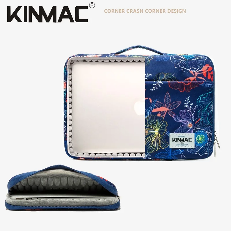 

Брендовая сумка для ноутбука Kinmac 12,13,14,15, 15,6 дюйма, женский цветочный чехол с ручкой для MacBook Air Pro M1, компьютерный портфель для ПК