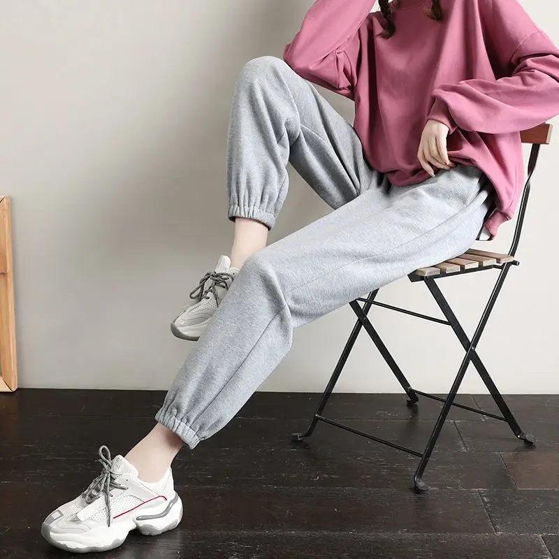 

Plus Size 4XL 2020 Winter Fashion Women Plush Casual Sweatpants Lady Wide Leg Loose High Waist Slacks Female Slim Harem Trousers